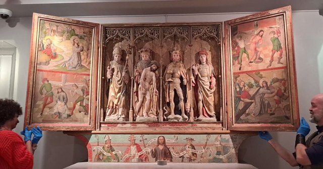 One of our PhD students, Jenny Murray, recently visited Tromsø in Norway to record a medieval altarpiece that has a statuette of St Magnus within its cabinet, for her thesis.

https://archaeologyorkney.com/2026/05/31/magnus-revealed/