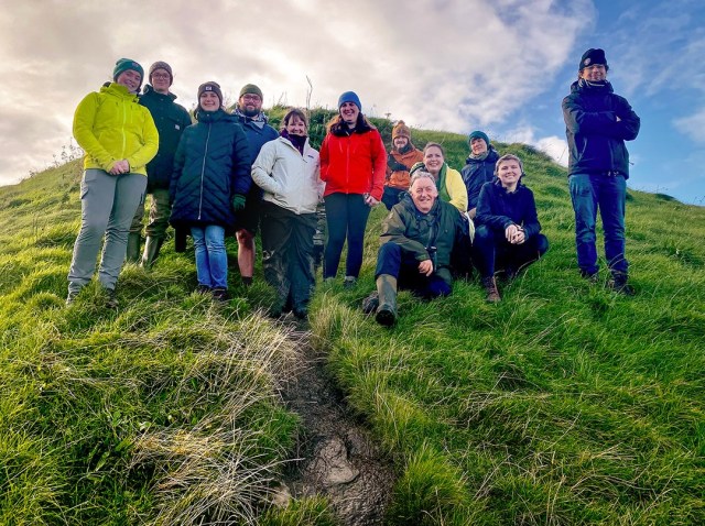 Unperturbed by mud and standing water, a group of hardy students clocked up a few miles today on a field trip to take in four of Orkney's best known Neolithic chambered cairns.